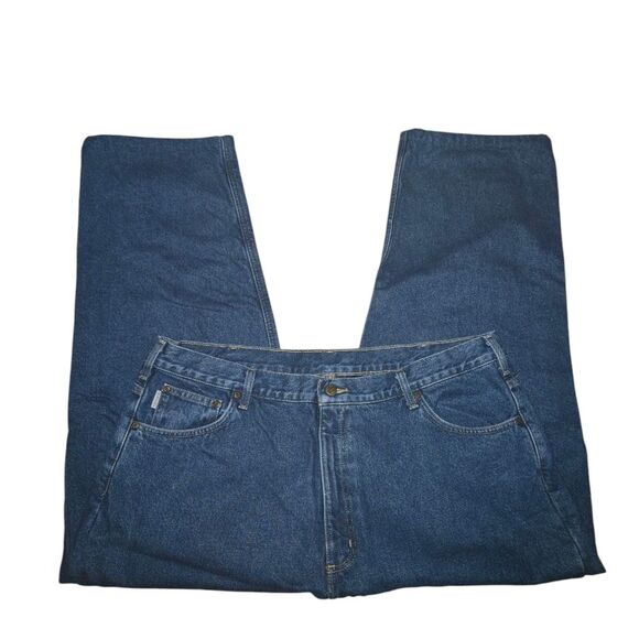 Carhartt B172 Medium Wash Relaxed-Fit Straight-Leg Flannel Lined Jean Sz 42X28.5 - Picture 3 of 11